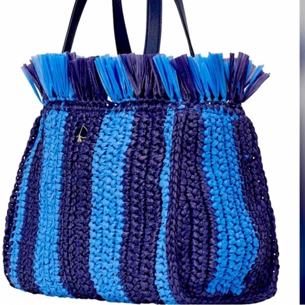 GIFT KATE SPADE SAM MEDIUM WOVEN RAFFIA STRAW SATCHEL BAG “ STILL IN STORES” - Picture 4 of 15